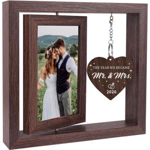 Wedding Gifts for Couples 2026, Mr and Mrs Gift Picture Frame 4x6, Bridal Shower Gift for Bride Wedding Ideas for Newlyweds Just Married Wedding Presents for Newly Wed Couple
