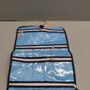 Hanging Jewelry Organizer with 10 Zippered Clear Pockets for Travel Suitcase and Home Closet Jewelry Storage Bag (BLUE)
