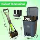 Outdoors Pet Waste Station 20L/5 Gallon Dog Poop Trash Can with Lid Foot Pedal, Removable Inner Bin,Includes 200 Bonus Waste Bags & Long Handle Green Pooper Scooper