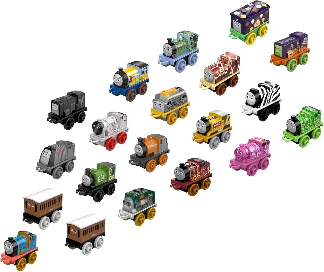 Thomas & Friends Toy Trains MINIS 20 Pack of Miniature Push-Along Engines & Railway Vehicles for Pretend Play Preschool Kids Ages 3+ Years 
