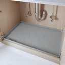 Premium Under Sink Mat for Kitchen - Waterproof 34" x 22", Extra Thick Non-Slip Silicone Liner with Raised Edge - Prevents Drips, Leaks, Spills - Grey (Gray)