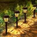 10 Pack Solar Pathway Lights Outdoor- Bright Solar Powered Garden Light with 3000K Warm LED, Auto On/Off Waterproof Path Lights Decorative, Landscape Lighting for Yard Patio Walkway Driveway