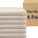 ZPECC Bulk Flat Sheets Only Queen Size 6 Pack, Easy Sort Top Bed Sheet by Color-Coded Label, Soft Durable Brushed Microfiber Fabric Hotel Airb&bs Essentials for Hosts, 90"x102", Beige