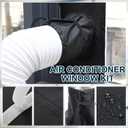 Nuanchu Portable Air Conditioner Window Vent Kit Sliding Window Seal Kit with Drawstring and Adhesive 10 x 40~64 inch Length Adjustable Fastener AC Vent Sealing Cloth for Dryer Hose(Black)