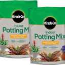 Miracle-Gro Indoor Potting Mix, Blended for a Variety of Houseplants, Feeds for up to 6 Months, 6 qt, 2-Pack