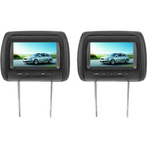 2pcs 7 in Control Adjustable Headrest LCD Video Monitor MP5 Display Black for Universal Car HD 800 x 480 RGB Screen with Infrared Transmitter