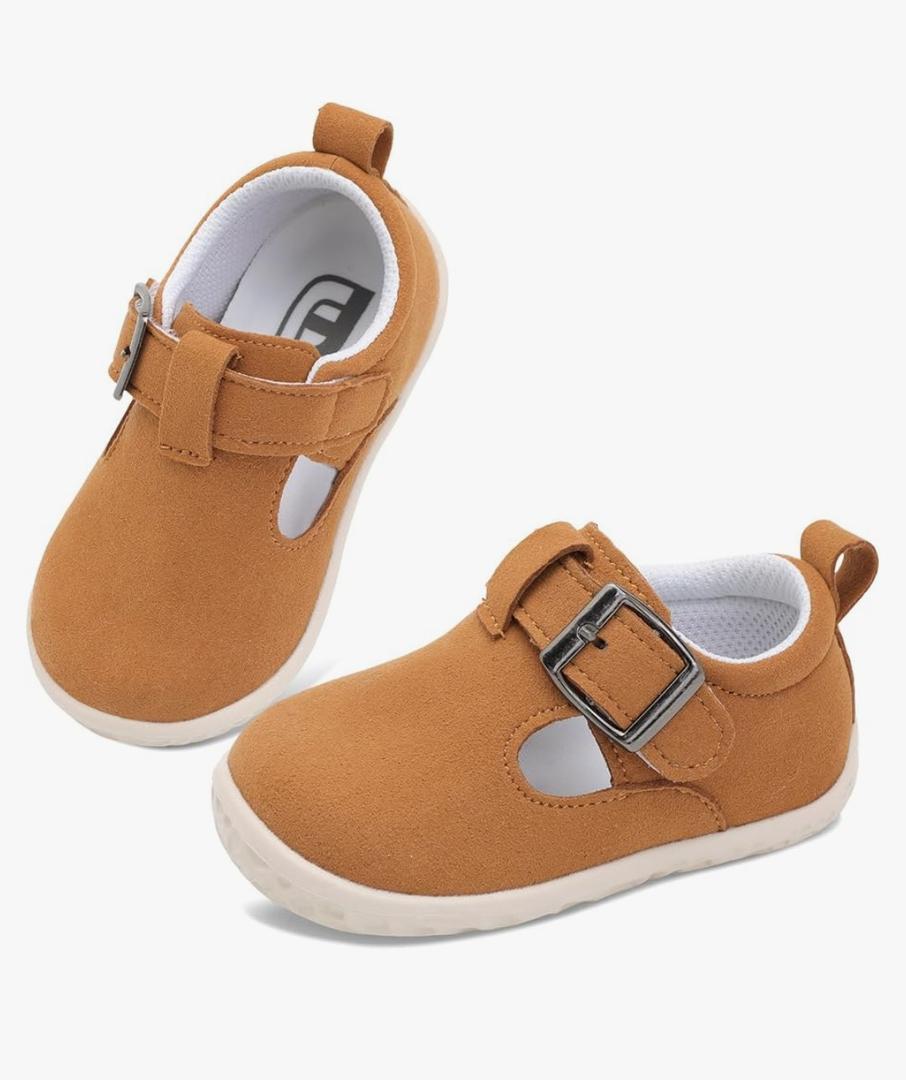 JOINFREE Toddler Shoes Girls Boys Lightweight Dress Shoes Wide Barefoot Flats Fashion School Shoe Kids Fall Walking Sneakers Size 19