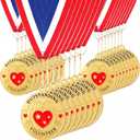 Tondiamo 24/48 Pcs Award Medals Bulk Gold Medals Bulk with Neck Ribbons 2 Inch Metal Award Trophies for Sports Party Team Tournaments Match Participation Winner Prizes Gift