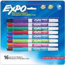 EXPO Dry Erase Markers, Whiteboard Markers with Low Odor Ink, Fine Tip, Assorted Vibrant Colors, 16 Count