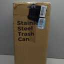 BEAMNOVA Trash Can Indoor Outdoor Black Stainless Steel Commercial Garbage Can Industrial Garbage Enclosure Inside Cabinet with Lid Waste Container, Black, 31 * 25 * 61 cm / 12.2 * 9.8 * 24 in