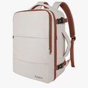Taygeer Backpack for Women, College Backpack with Laptop Compartment & Shoe Pouch, 35l Travel Laptop Mochila Carry On Luggage, Airline Approved Personal Item Bag For Weekender Gym Hiking, Khaki White