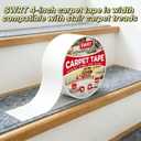 SWRT Carpet Tape Double Sided, 4 in x 30 Yards Carpet Adhesive for Hardwood Floors, Heavy Duty Anti Slip Rug Grip Tape, Works as Rug Grippers, Residue Free, Wood Safe, Easy Removal for Tile