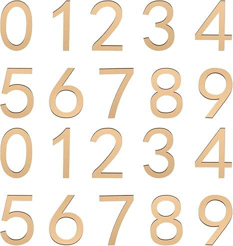 uxcell 20Pcs Self Adhesive Mailbox Numbers, 4" Acrylic Door Address Sign Stickers, Raised 3D Effect, for Residence, Apartment, Office Room, Mailbox (Number 0-9, Gold Tone)
