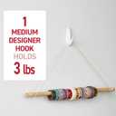 Command Medium Designer Hooks, 9 Hooks and 12 Strips, Damage-Free Hanging Wall Hook with Adhesive Strips, No Tools Great for Hanging, Organization and Storage, Holds up to 3 lb