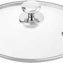 Glass Lid for 11 Inch Stainless Steel Cast Iron Skillets Frying Pans, 28cm Tempered Lids for Dutch Ovens, 11 In Pan Cover with Stainless Steel Rim for Stock Pots, Dishwasher Safe