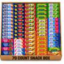 Healthy Mixed Snack Box (70 Count) Snacks Gift Basket Granola Bars Bulk Variety Grab and Go Men Women Adults Office Work Travel Employee Appreciation School College