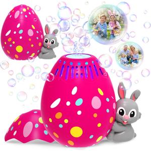Bubble Machine for Toddlers,Rabbit Bubble Machine for Kids,Automatic Bunny Egg Bubble Blower,Outdoor Toys Easter Baskets Stuffers Gift for Age 3 4 5 6 7 8 Years Old Boys Girls (Rose)