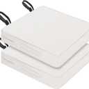 Waterproof Outdoor Seat Cushions 20x20x3 Inch, Patio Chair Cushions with Adjustable Straps & Handle, Fade-Resistant, Machine Washable, 2-Pack Light Grey (Cream)