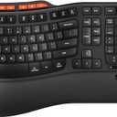 Ergonomic Wireless Keyboard and Mouse Combo, 2.4G Full Size Wave Key Board with Cushioned Palm Rest, Natural Typing, 3 DPI Adjustable Mouse, USB-A & C for Computer/Laptop/Mac/Tablet  Sablute