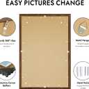 Hongkee 27x40 inch Poster Frame, Rustic Brown Wood Style, Wall Mounting