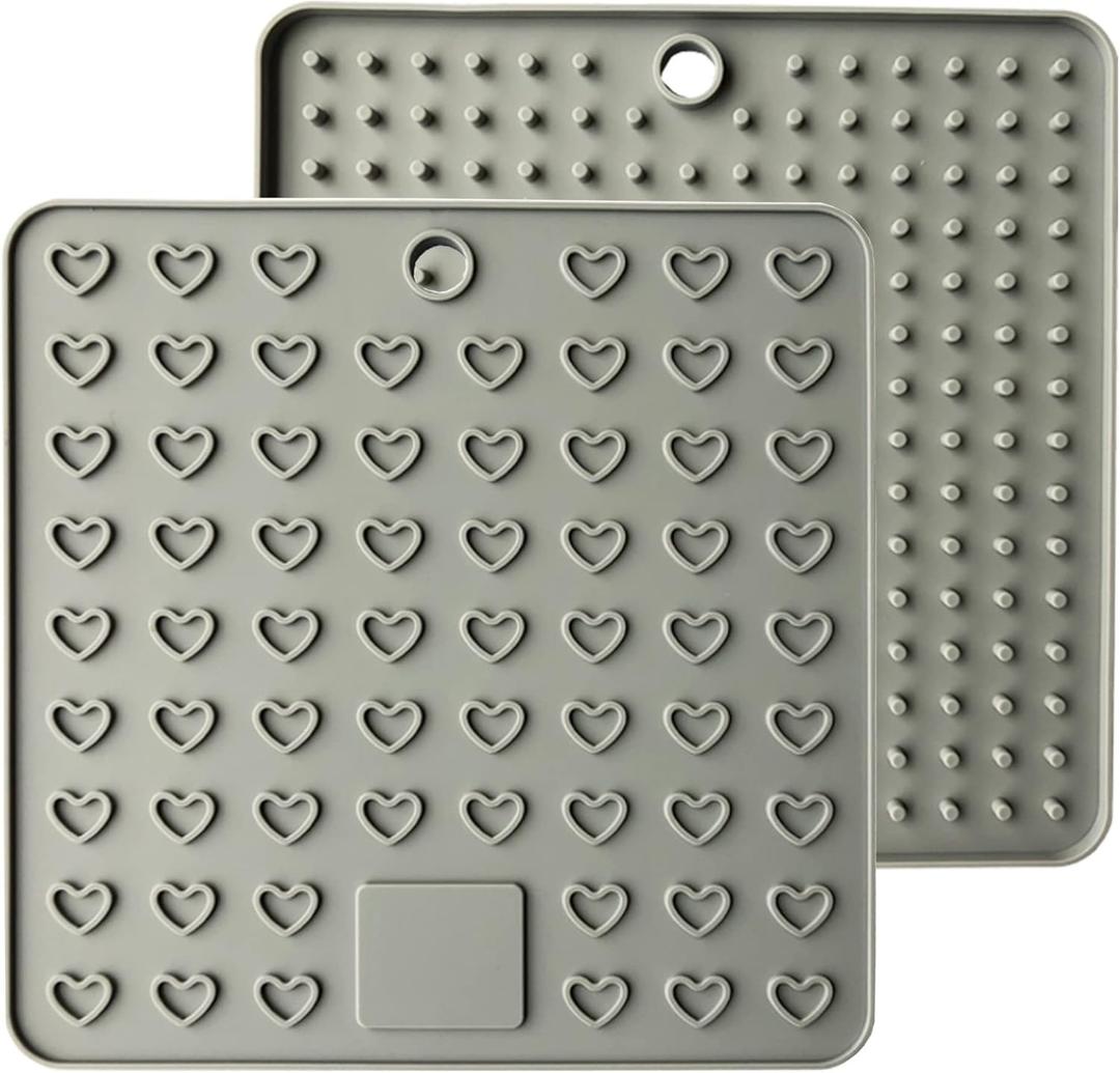 Nordic Style Love Heart Shape Multifunctional Insulation Pad Kitchen Tableware Anti-Scald mat (Color : Gray)