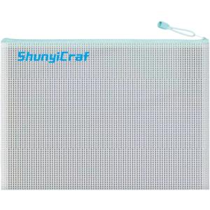 blueThick mesh Zipper Bag, Large Capacity Storage,ransparent A4 Waterproof Document,Test Paper Office Storage Archive,Receipt Bag PVC Material,Study Textbook Storage