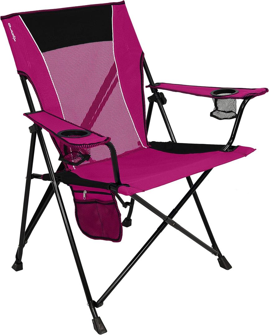 Kijaro Dual Lock Portable Camping Chairs - Enjoy the Outdoors with a Versatile Folding Chair for Sports, Lawn - Dual Lock Feature Locks Position  Hanami Pink