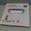 Annaror Smart LED Ceiling Light WiFi, 13in RGB Flush Mount Lighting Fixture with Remote, Compatible with Alexa Google Home, Low Profile Ceiling Light for Bedroom, Kitchen, Square White