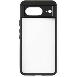 Compatible with Google Pixel 8 5G Cover,(TPU Soft Edge+PC Backplane) 2 in 1 Translucent Phone Case Black