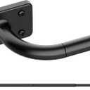 Curtain Rods for Windows 28 to 48 inch, 5/8" Diameter Black Warp Around Curtain Rod for Bedroom Living Room