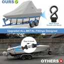 Wake Tower Boat Cover,1200D Wakeboard Boat Cover Fits 21ft-23ft, Gray