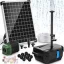 POPOSOAP 20W Solar Pond Filter with Fountain Pump, Solar Pond Pump and Filter Kit for Outdoor Pond Filter Box with Bio Media for Water Gardens, Ponds Up to 280 Gallons P3202