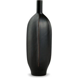 Benjara Troy 13 Inch Flower Vase, Home Decor Accessory Piece, Polyresin, Black and Brown