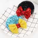 CellElection 8PCS Sequin Mouse Ears Hair Clips Glitter Hair Bows Cute Mice Ears Clips Barrettes for Women Girls Hair Accessories for Costume Party Halloween