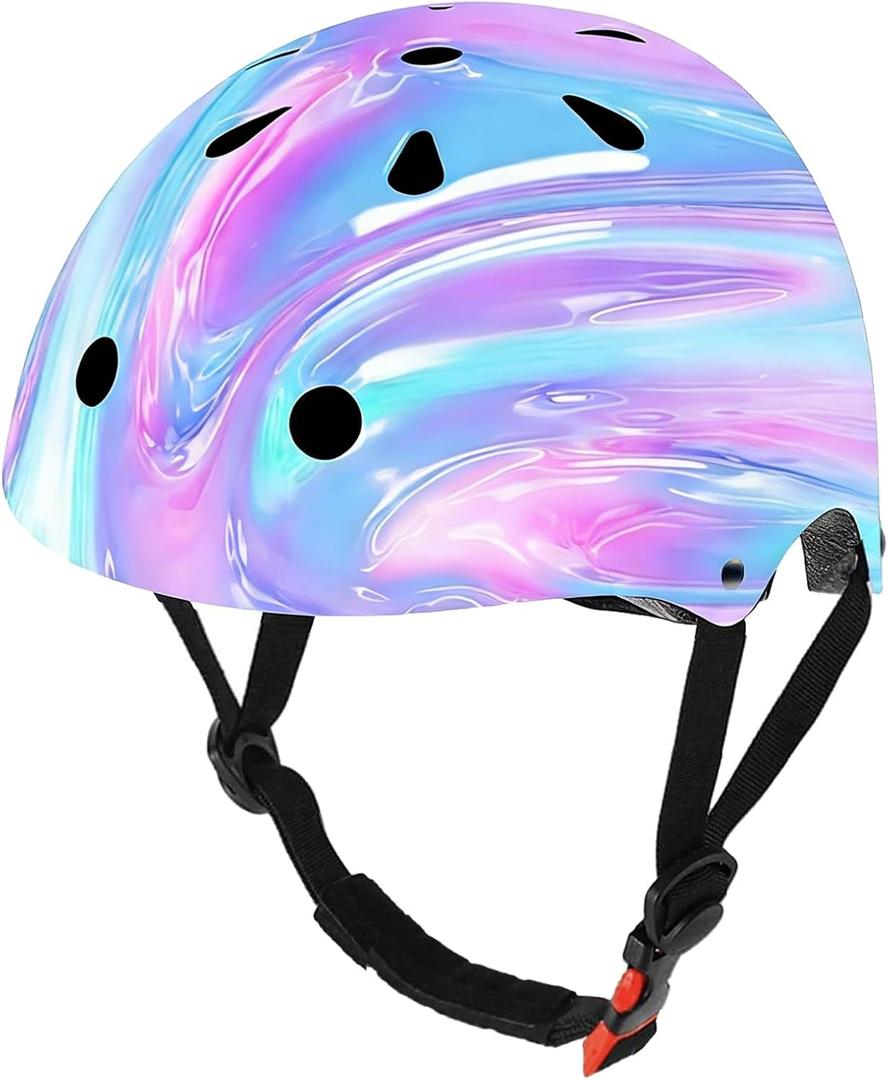 Adjustable Color Gradient Toddler Kids Bike Helmet for 3-5-8-14+Ages Girls Boys.Skateboard Bicycle Toddler Helmet 2-4 Years for Multi-Sports Cycling Scooter Inline Roller Skates Rollerblading