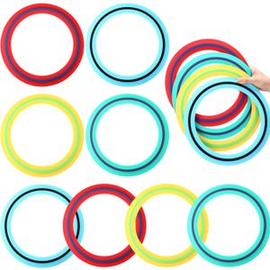 12 Pack Flying Disc 11 Inch Flying Ring Bulk for Backyard Beach Sport Outdoor Soft Discs for Beach Pool Backyard Camping Activities Sport Playing Toss Gift (Cyan,blue,yellow,red)