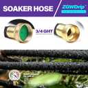 150FT 1/2" Water-Saving Soaker Hose with Solid Brass Connectors, Drip Irrigation Kit for Lawn & Landscaping with Metal Ground Stake & Accessory Kit