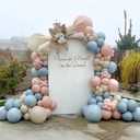 Gender Reveal Balloons Garland Kit, 124pcs Dusty Pink and Dusty Blue Sand White Balloons for Gender Reveal Birthday Bridal Shower Party Decoration