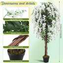 1 Pack 5ft Artificial Wisteria Tree, Tall Faux Flowering Plant, White