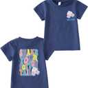 Toddler Boys Short Sleeve T-Shirt - Cotton Rabbit Graphic Tee for Kids, Soft Funny Letter Print Summer Outfit Top (18-24 Months)
