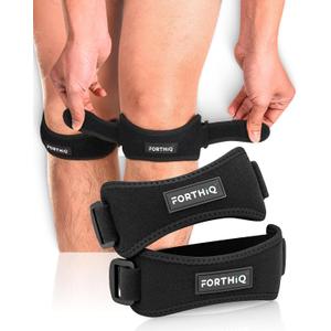 FORTHIQ Knee Brace - Patella Band 2-Pack for Knee, Support, Breathable, Adjustable, and Lightweight, Sport-Compatible, Black