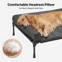 Veehoo Cooling Elevated Dog Bed Add Removable Waterproof Bolster Cushion Mat, Raised Pet Cot with Breathable Teslin Mesh, No-Slip Feet, Dog Couch Bed for Indoor Outdoor, 53 inches, Black