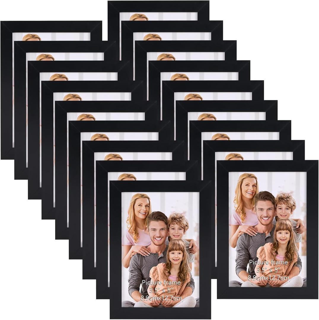 WIFTREY 18 Pack 3.5x5 Picture Frame Black, 3.5 x 5 Photo Frames Bulk for Wall Hanging or Tabletop Display WIFTREY 18 Pack 3.5x5 Picture Frame Black, 3.5 x 5 Photo Frames Bulk for Wall Hanging or Tabletop Display