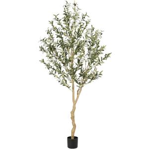 Realead 6ft Faux Olive Tree, Tall Olive Tree Plants, Fake Potted Olive Silk Tree, Artificial Olive Trees for Modern Home Office Living Room Floor Decor Indoor