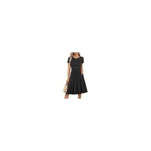 Prinbara Summer Dresses for Women 2025 Casual Fashion Short Sleeve Round Neck Pleated Dress Loose Comfort Flowy Dresses L