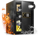 2.2 Cu Ft Fireproof Safe Box for Home - Steel Lock Box for Office & Home Security, Digital Electronic Keypad, Alarm System & Removable Shelf, Safety Box for Documents Money Jewelry