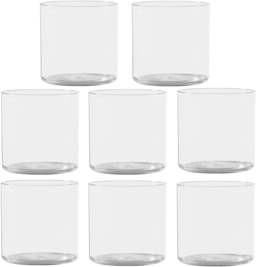 8 Pack Flower Vase Acrylic Cylinder,3.94" Tall Clear Vase for Centerpieces,Wedding Decorative,Home Dcor, Non Breakable Plastic, 3.94"X3.94" Tall Round - Clear