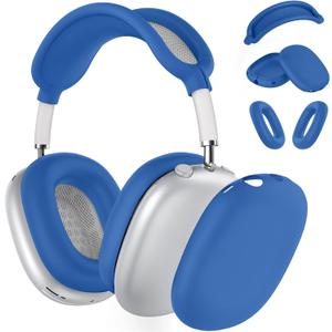 Silicone Case Cover for AirPods Max Headphones,Ear Pad Case Cover/Ear Cups Cover/Headband Cover for AirPods Max (USB-C/Lightning)(2024/2020),Soft Silicone Accessories for Apple AirPods Max,Cobalt Blue