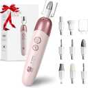 Vexloria Electric Nail File, Cordless Nail Drill, Pedicure Sets for Feet with 8 Drill Bits, 5 Modes Adjustable Nail Drill, Electric Nail File for Gel/Acrylic Nails and Hard Cuticles (Pink)