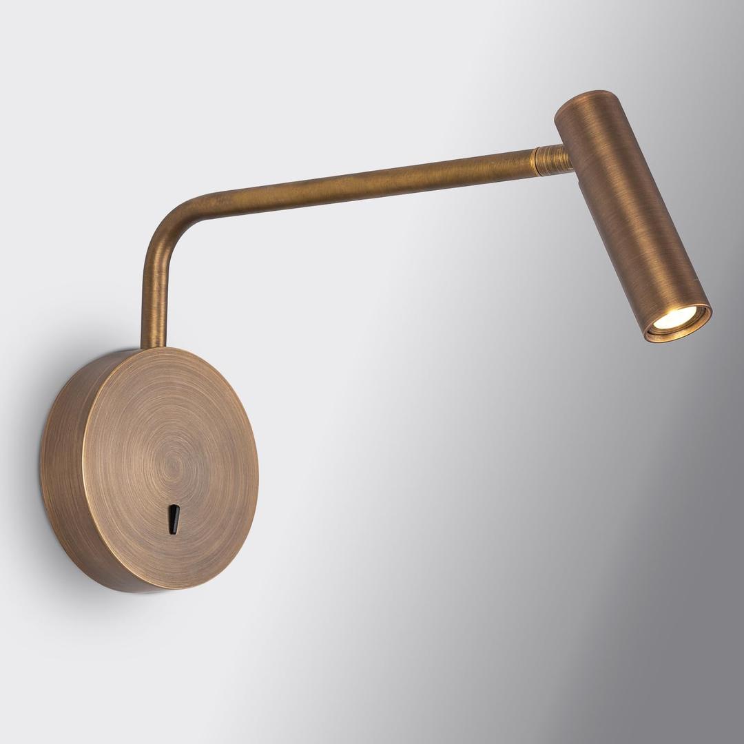ZEROUNO Wall Mounted Reading Light for Bedroom, Hardwired Sconces with Switch LED 3000K Bedside Reading Lamp (Bronze)